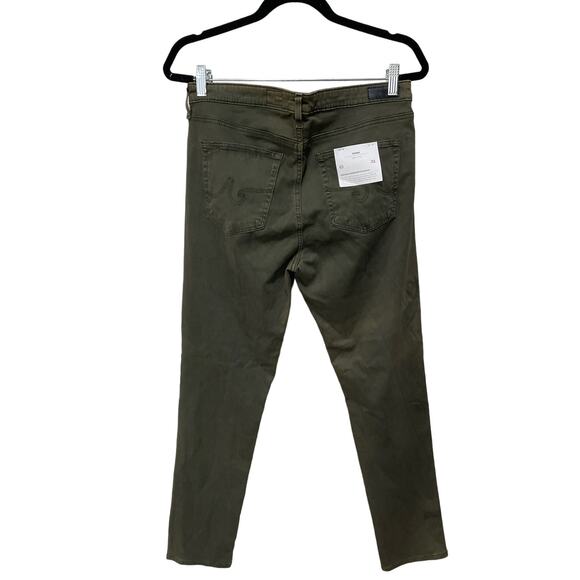 AG Adriano Goldschmied Sulfur Dark Moss Sateen Mid Rise Cigarette Leg Size 32 - Picture 7 of 7